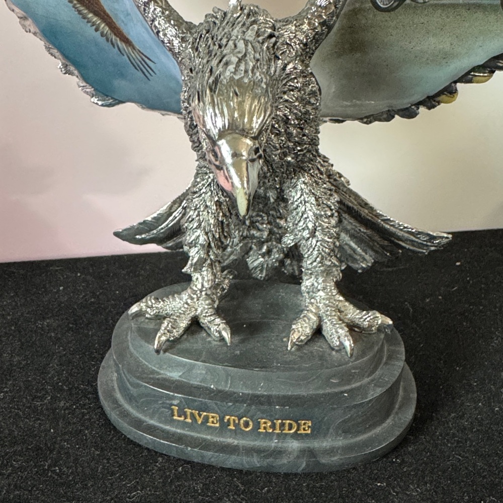 🔥Bradford Exchange Eagle Figurine #A3992 "Live to Ride" Ride Hard Live - Picture 6 of 15